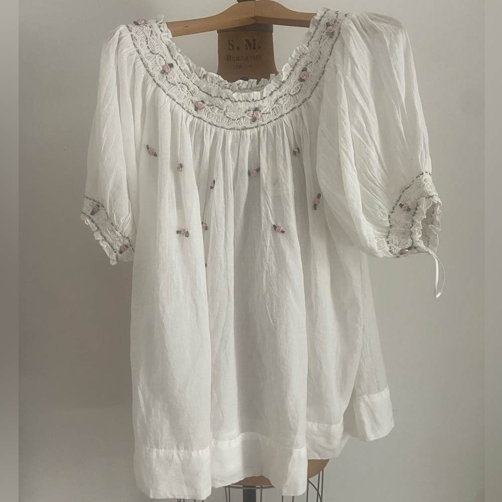 Free People x REVOLVE Atlas Rose Mini Dress in Optic White